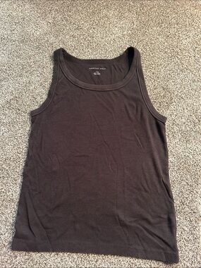 American Eagle Outfitters Chocolate Brown Ribbed Tank Top